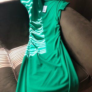 Gibson & Latimer Ruched Midi Dress, Kelly Green
